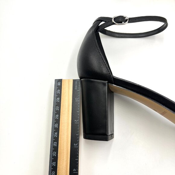 Marc Fisher Womens Size 8.5 Jaron Black Leather Block Heels Sandals Shoes - Picture 14 of 14